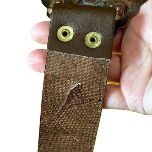 Vintage copper buckle leather belt by Cable Car Clothiers Allen McCarthy - Picture 14 of 15